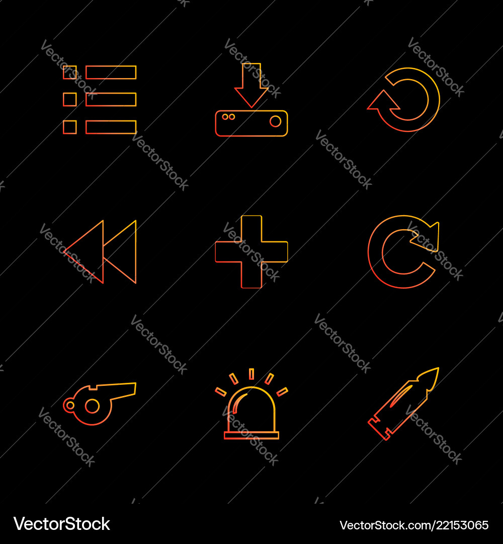 Menu download reste rewing add reset whistle Vector Image