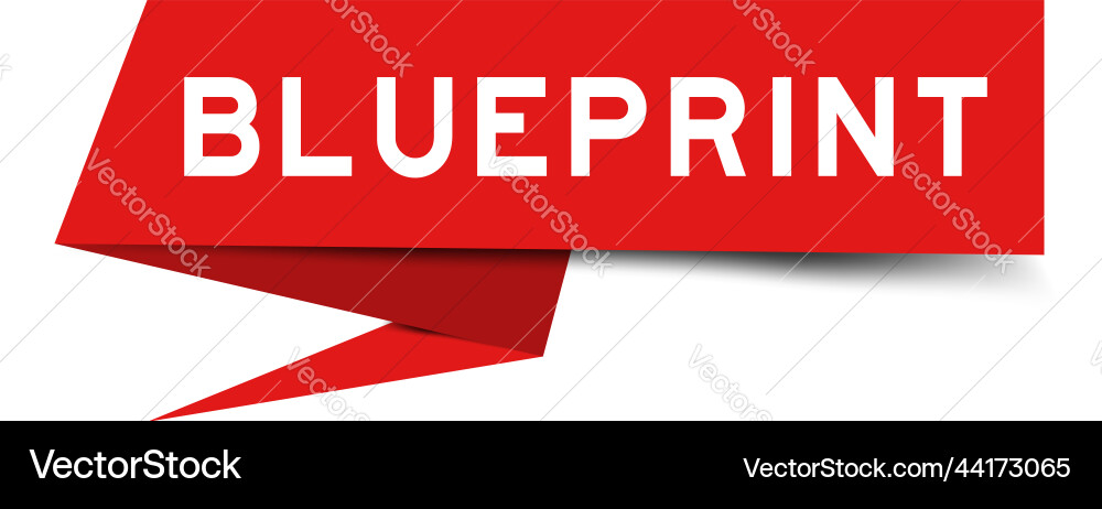 Red color speech banner with word blueprint Red color speech banner with word blueprint Vector Image