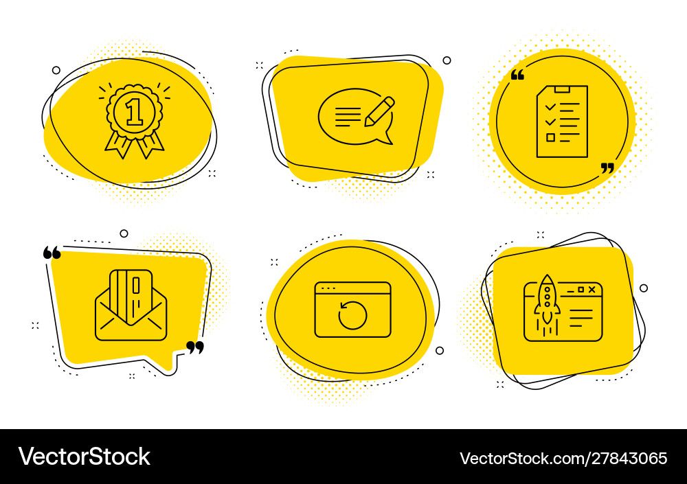 Reward message and credit card icons set Vector Image