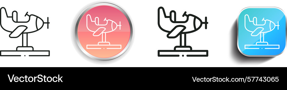 Ride icon thin linear regular and button style Ride icon thin linear regular and button style vector image