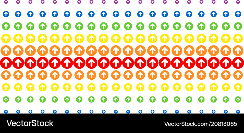 Rounded arrow shape halftone spectrum grid Vector Image