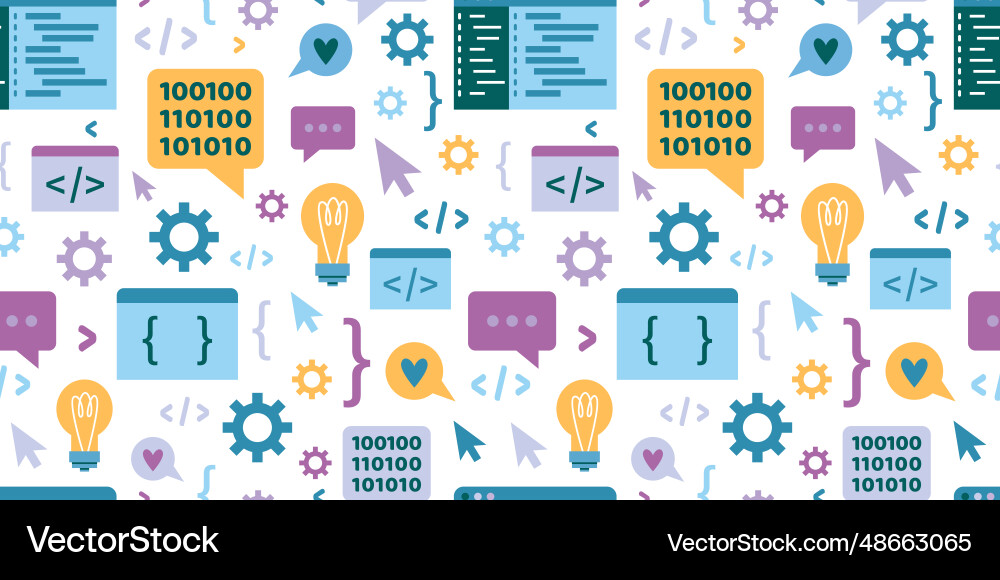 Seamless pattern with concept of computer Seamless pattern with concept of computer vector image