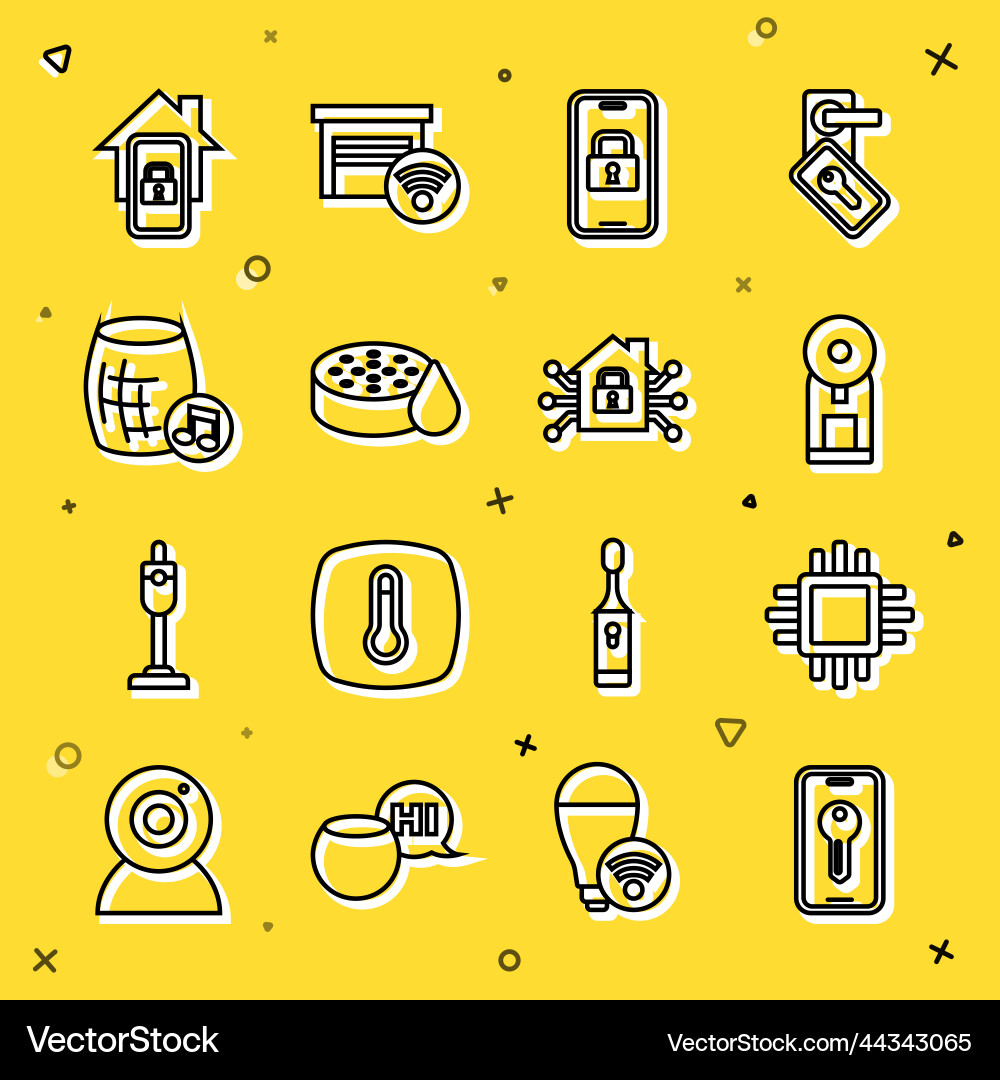 Set line smart key processor with cpu coffee Set line smart key processor with cpu coffee vector image