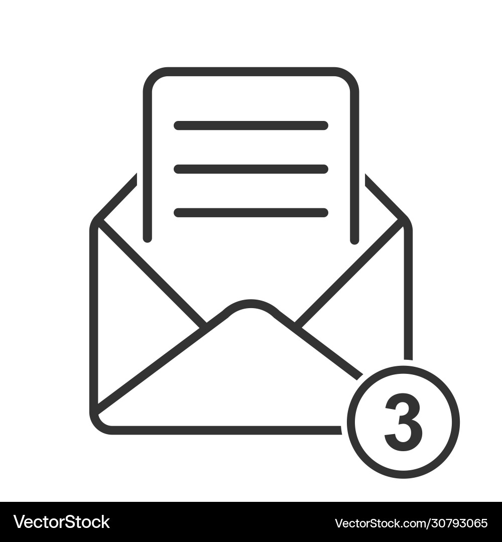 Simple mail icon with number messages Simple mail icon with number messages vector image