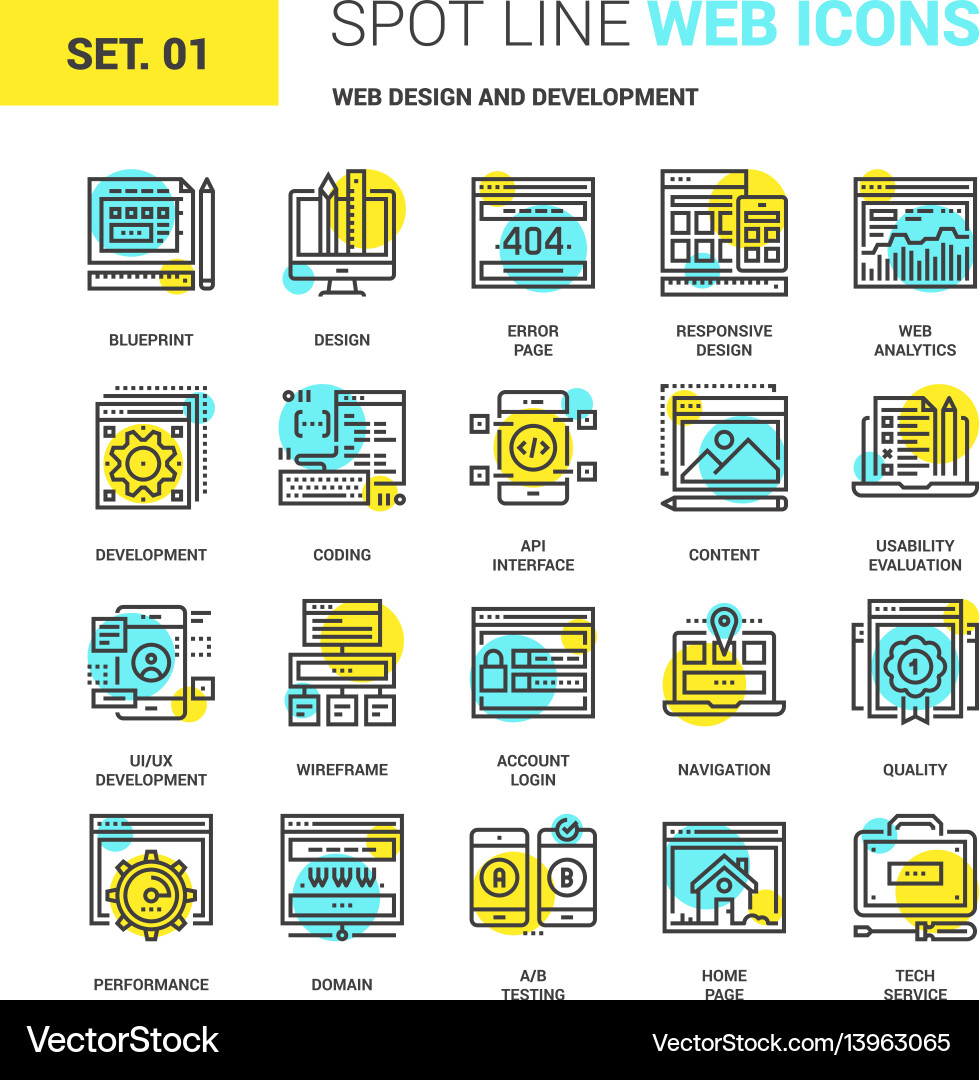 Web Development Icon Set vector image