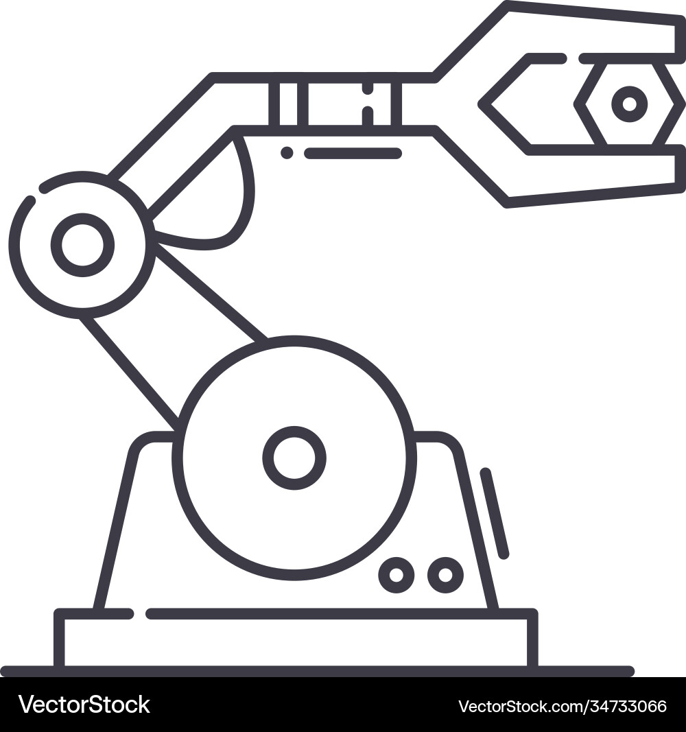 Assembly robot icon linear isolated Assembly robot icon linear isolated vector image
