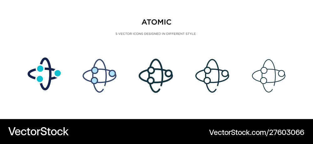 Atomic icon in different style two colored Atomic icon in different style two colored vector image