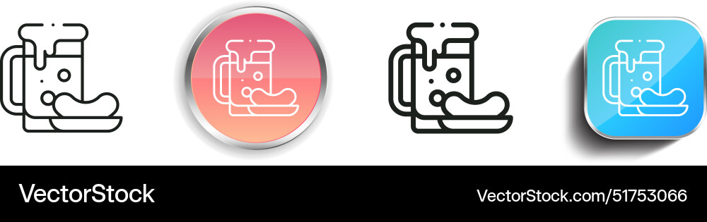 Beer icon thin linear regular and button style vector image