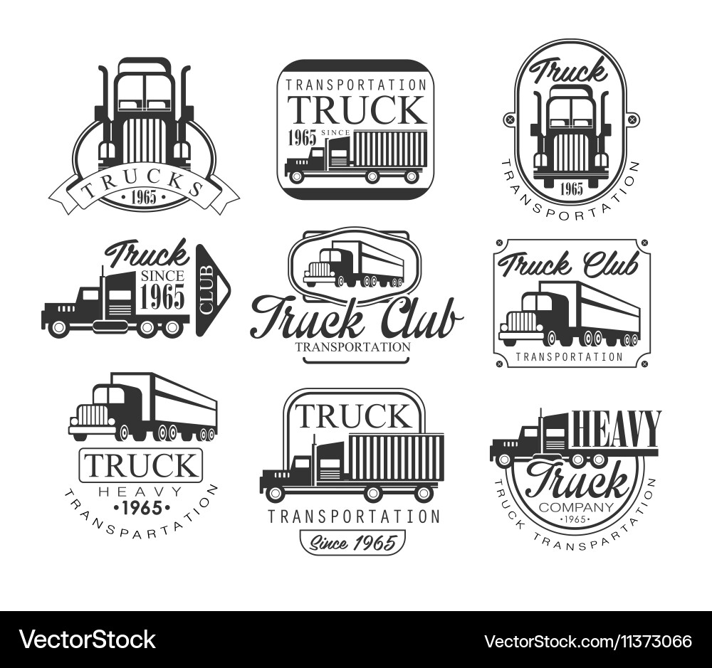 Classic Truck Emblems & Logos vector image