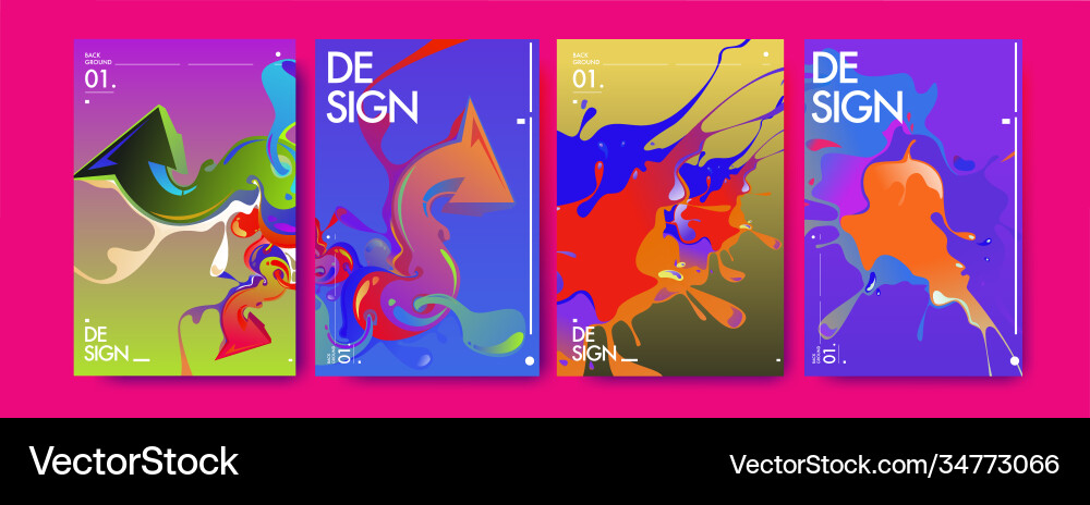 Colorful abstract fluid gradient pattern Colorful abstract fluid gradient pattern Vector Image