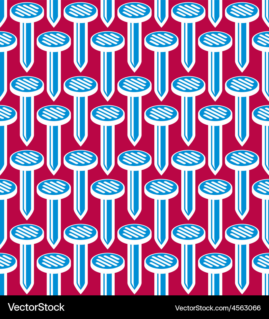 Continuous backdrop with three-dimensional nails Vector Image