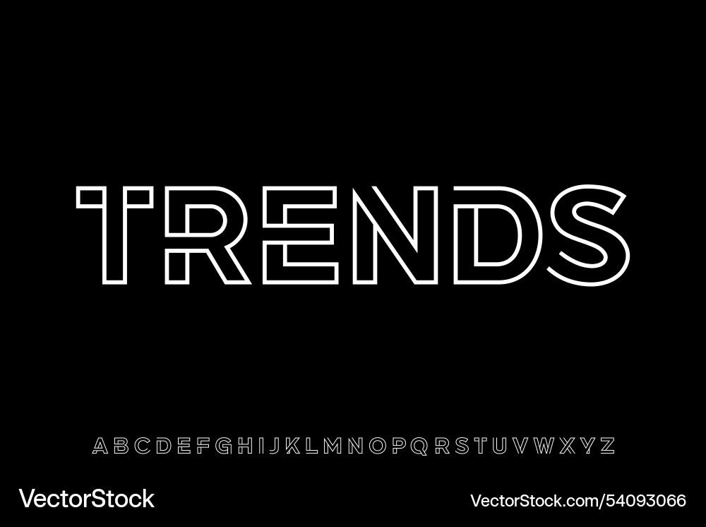 Creative linear sans serif alphabet display font Creative linear sans serif alphabet display font vector image