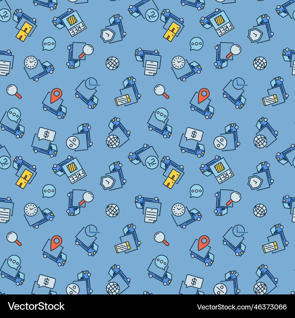 Delivery trucks colorful seamless pattern truck Delivery trucks colorful seamless pattern truck vector image