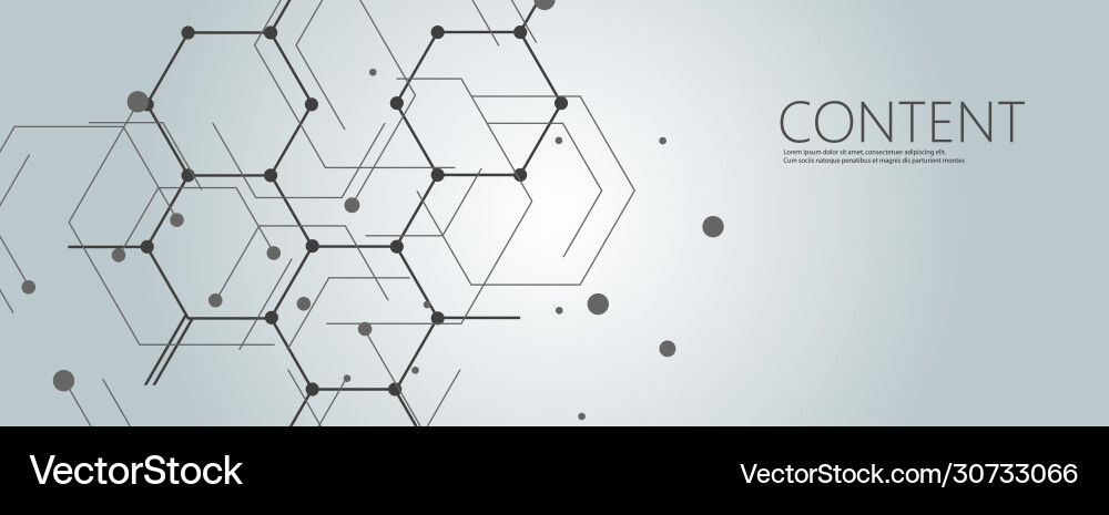Geometric lines and dots pattern modern hexagons Geometric lines and dots pattern modern hexagons vector image