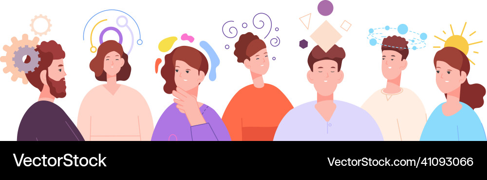 Human personality feelings brain imagination Human personality feelings brain imagination vector image