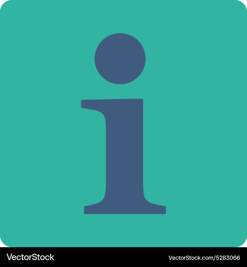 Info flat cobalt and cyan colors rounded button vector image