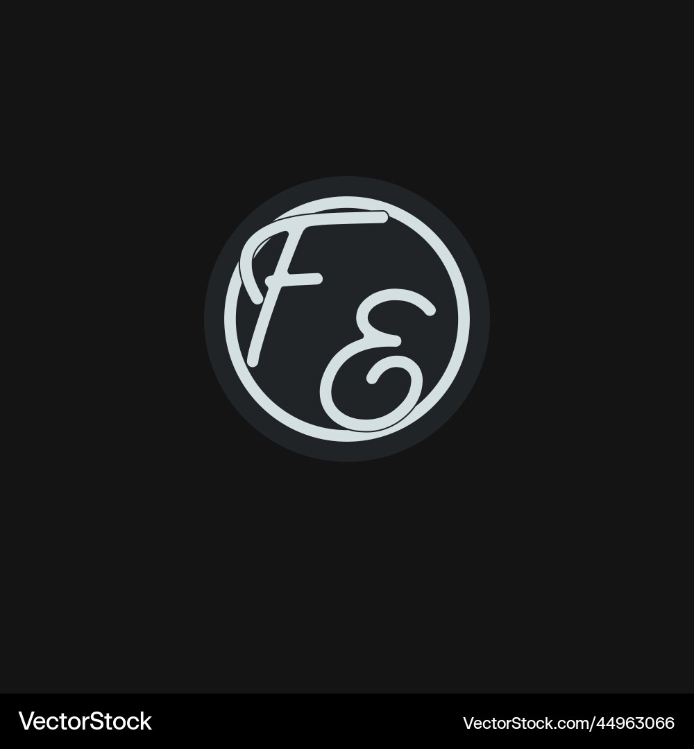 Initials fe logo monogram with simple circle line Vector Image