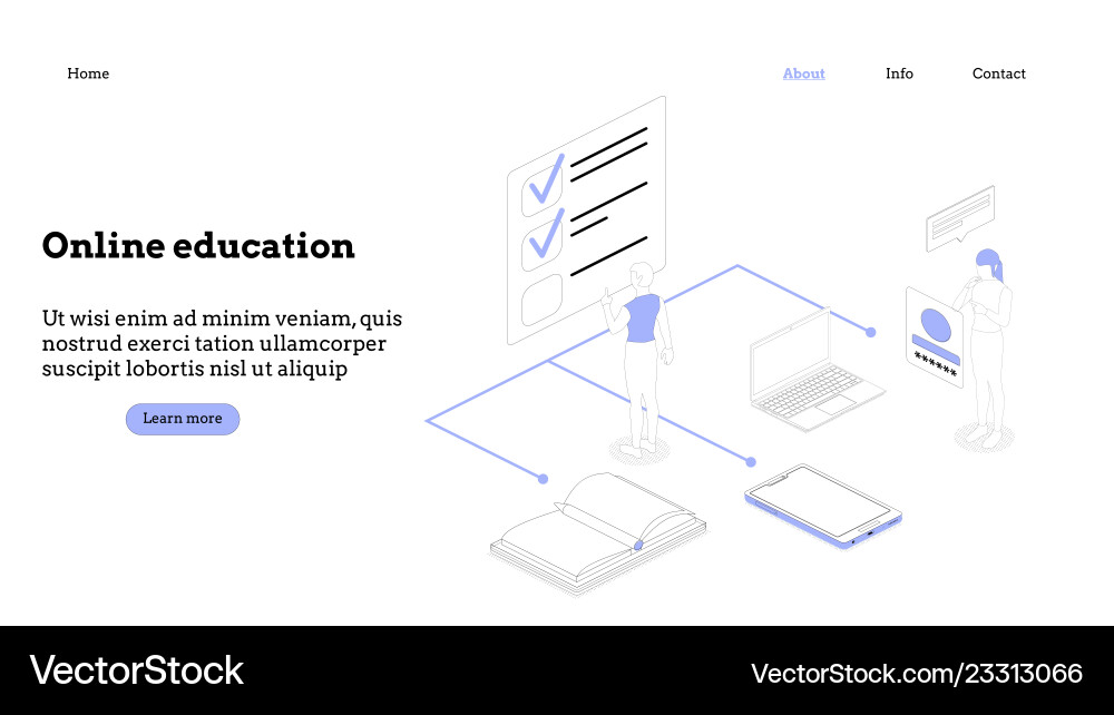 Landing page template programming course modern Landing page template programming course modern Vector Image