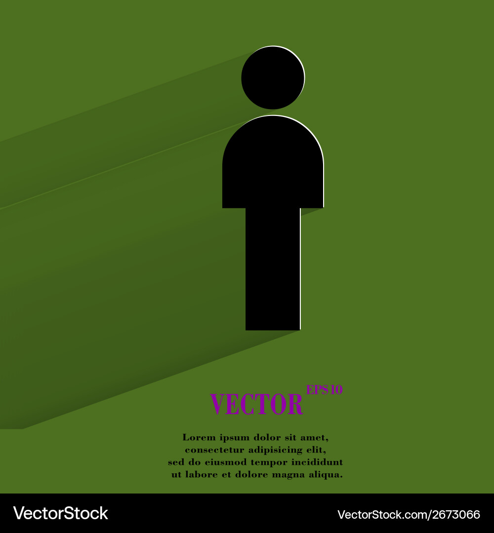 Man restroom flat modern web button with long Vector Image