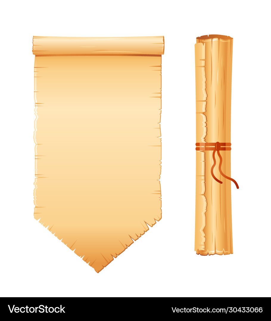 Papyrus scroll set parchment paper with old Papyrus scroll set parchment paper with old vector image