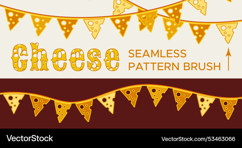 Pattern brush with triangular slices of cheese vector image