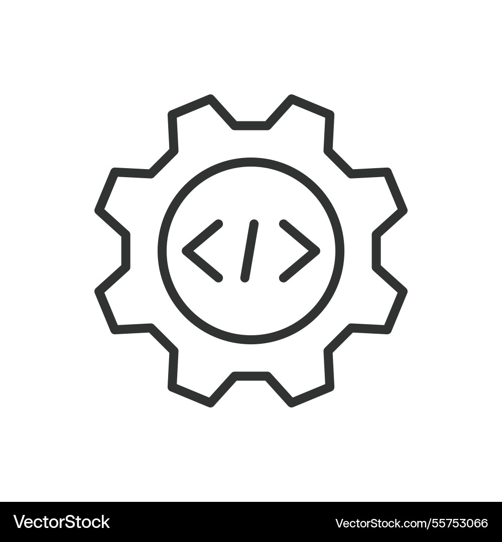 Programming-Symbol im Linien-Design-Code Programming-Symbol im Linien-Design-Code vektorbild