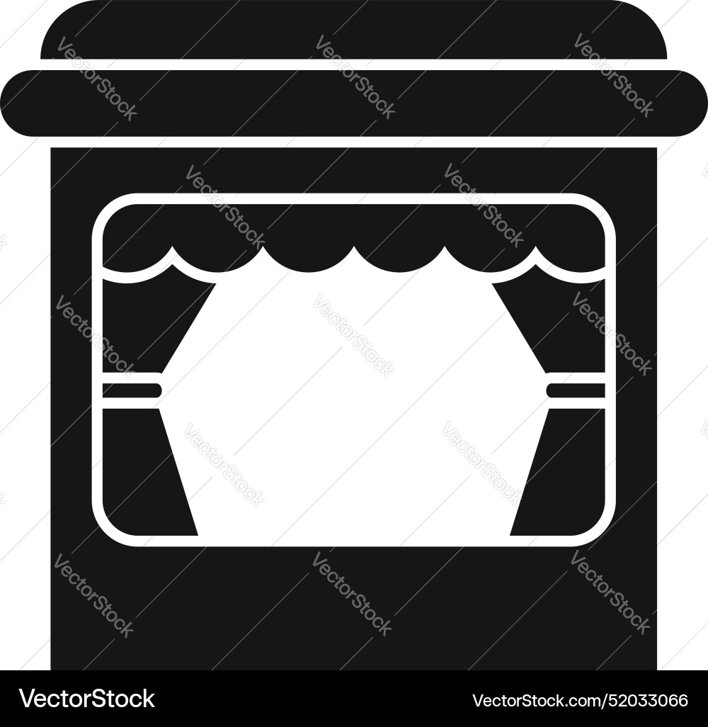 Puppet show stage with closed curtains in simple Puppet show stage with closed curtains in simple vector image