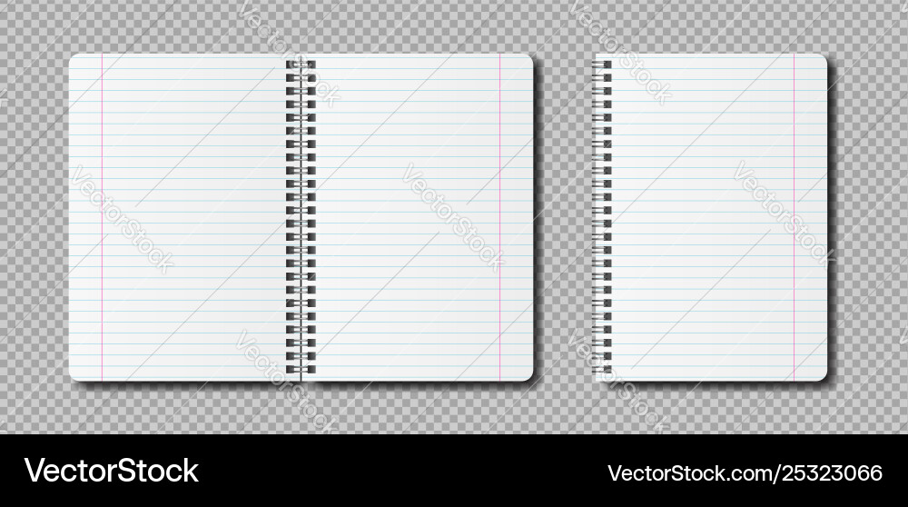 Realistic open notepad template Realistic open notepad template vector image