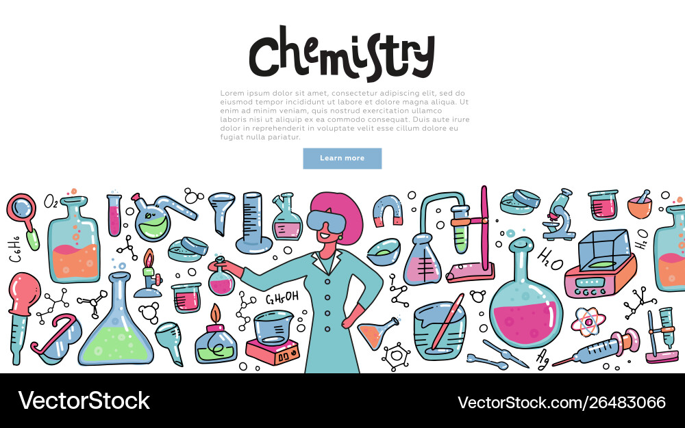 Scientist woman with a chemistry glass explaining Scientist woman with a chemistry glass explaining vector image