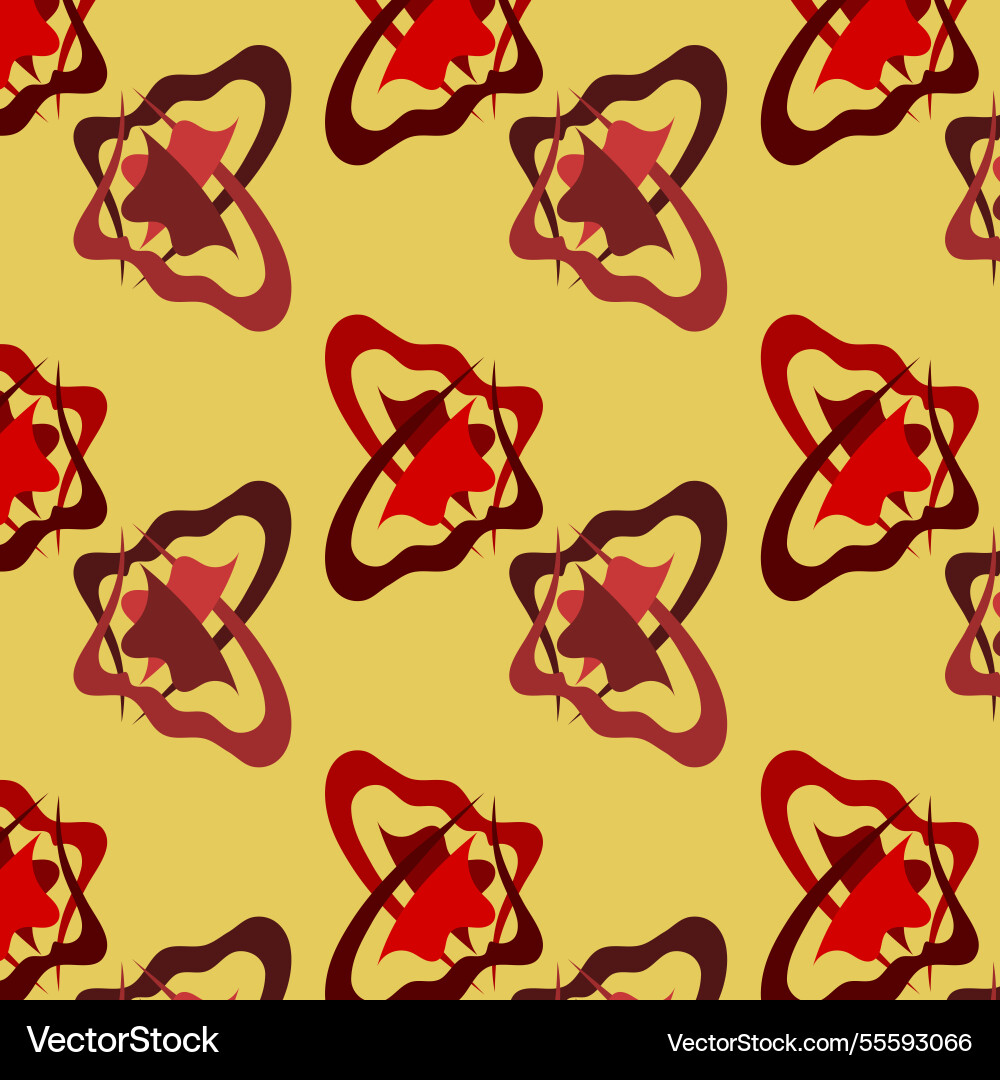 Seamless pattern of abstract rounded shapes in red Vector Image