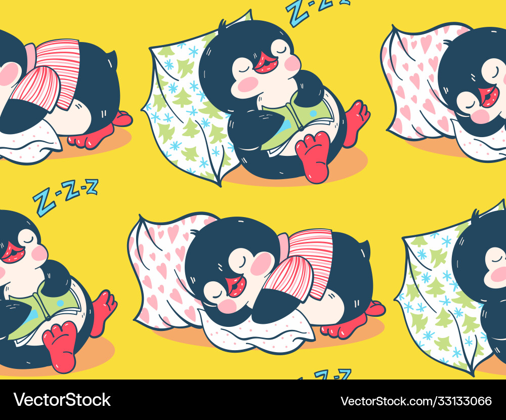 Seamless pattern with cute penguins Seamless pattern with cute penguins Vector Image
