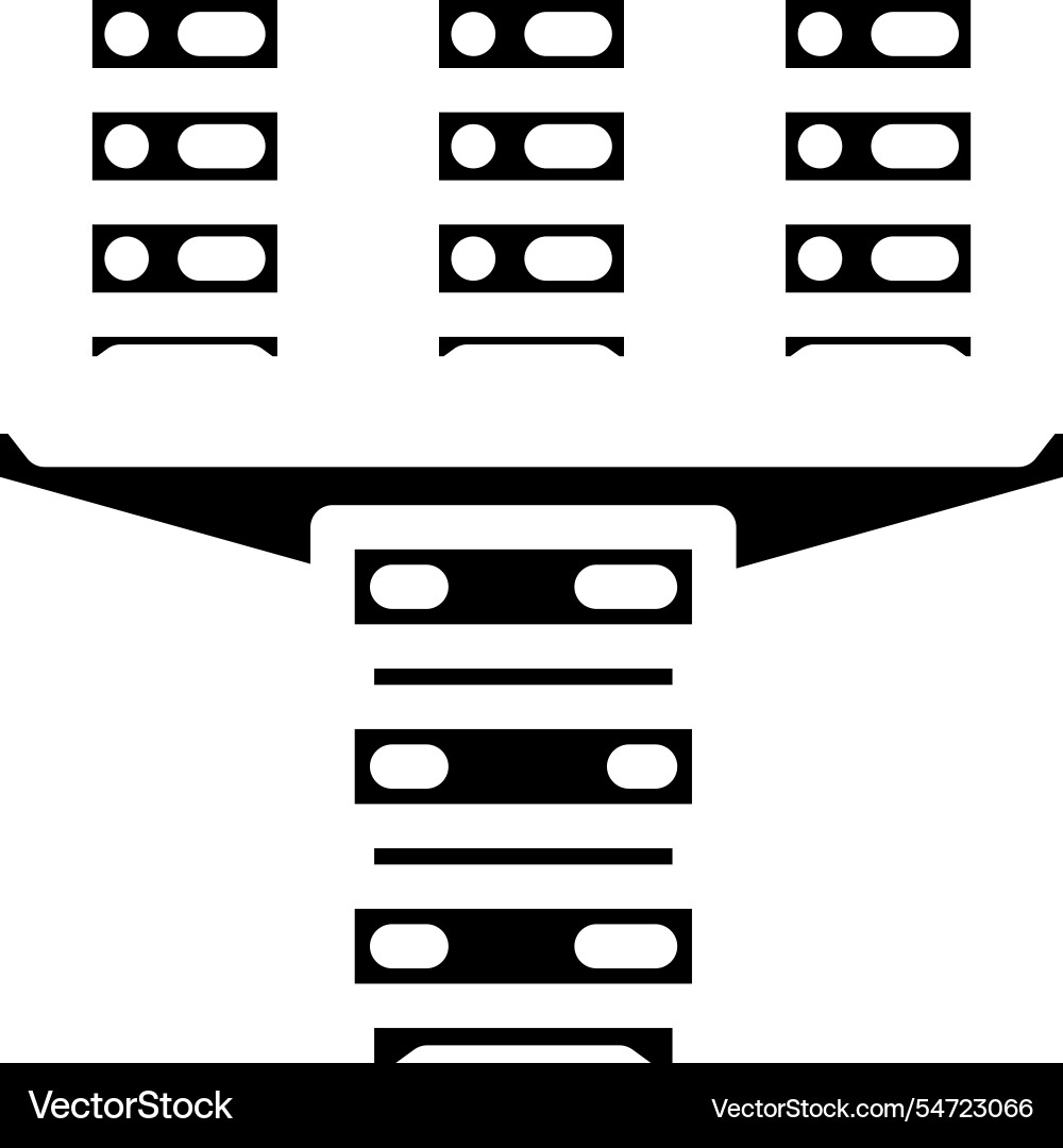 Server virtualization data center glyph icon Server virtualization data center glyph icon vector image