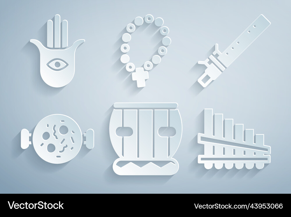 Set instrument tabla bamboo flute indian chicken Set instrument tabla bamboo flute indian chicken vector image
