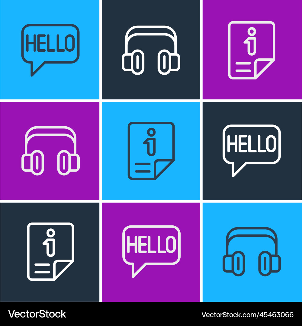Set line hello in different languages information Set line hello in different languages information Vector Image
