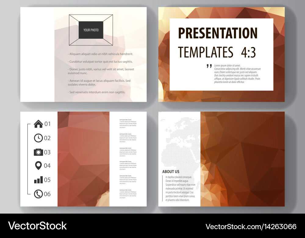 Set of business templates for presentation slides vector image