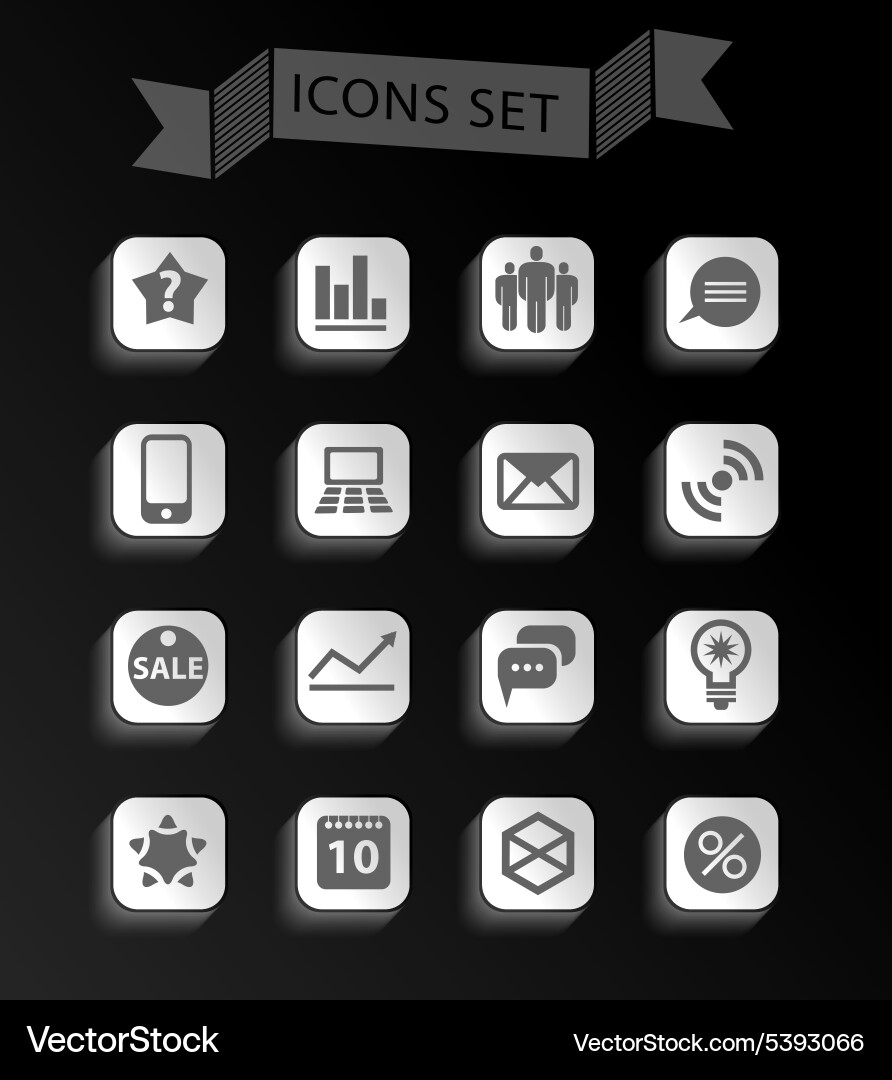Set of web icons vector image