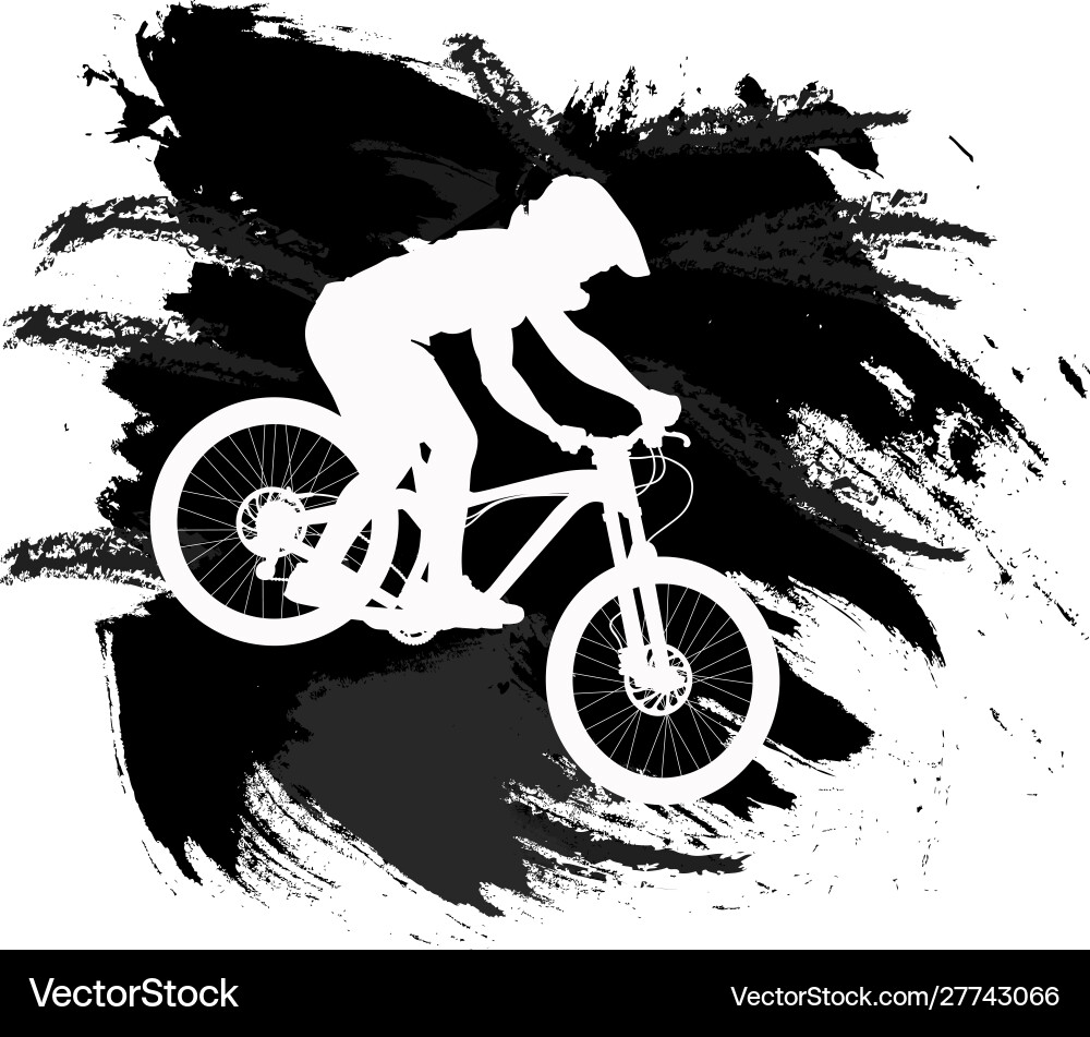 Silhouette a cyclist on an abstract background Vector Image