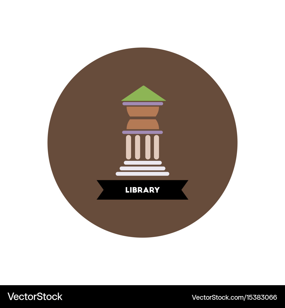 Stylish icon in color circle building university Vector Image