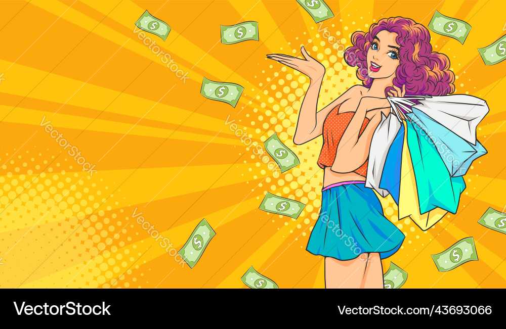 Surprise business woman successful and shocking Surprise business woman successful and shocking vector image