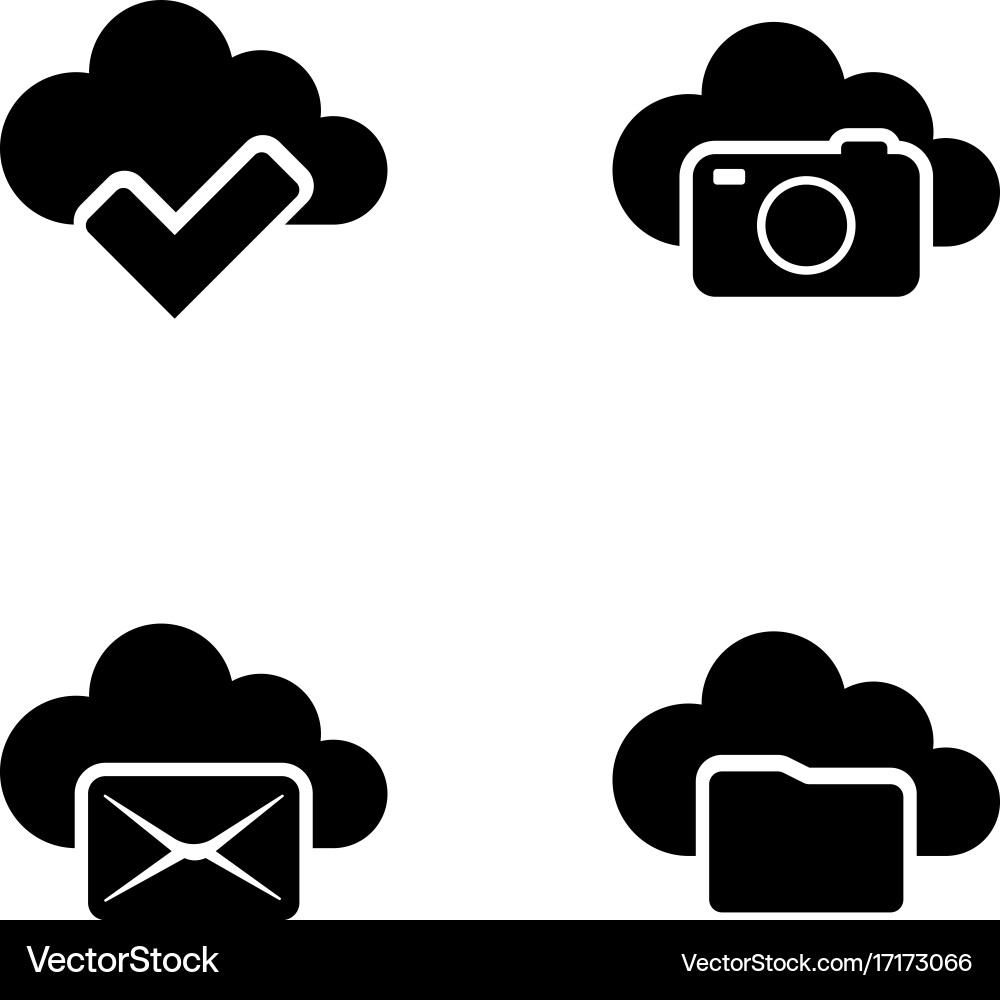 Web cloud simple related icons vector image