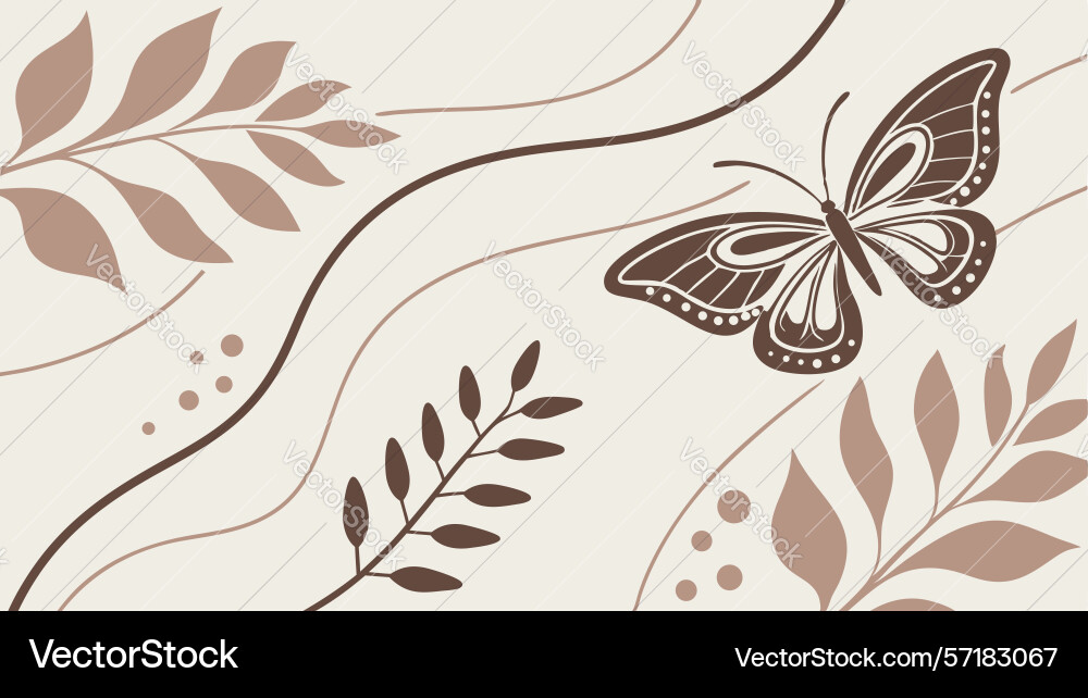 Abstract butterflies swirling lines pattern vector image