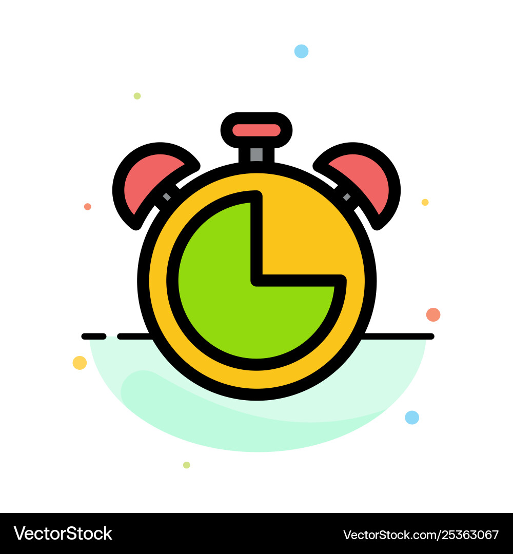 Alarm clock education timer abstract flat color Alarm clock education timer abstract flat color vector image