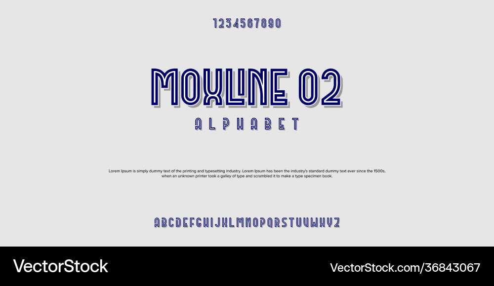 Alphabet rustic font with line Alphabet rustic font with line vector image