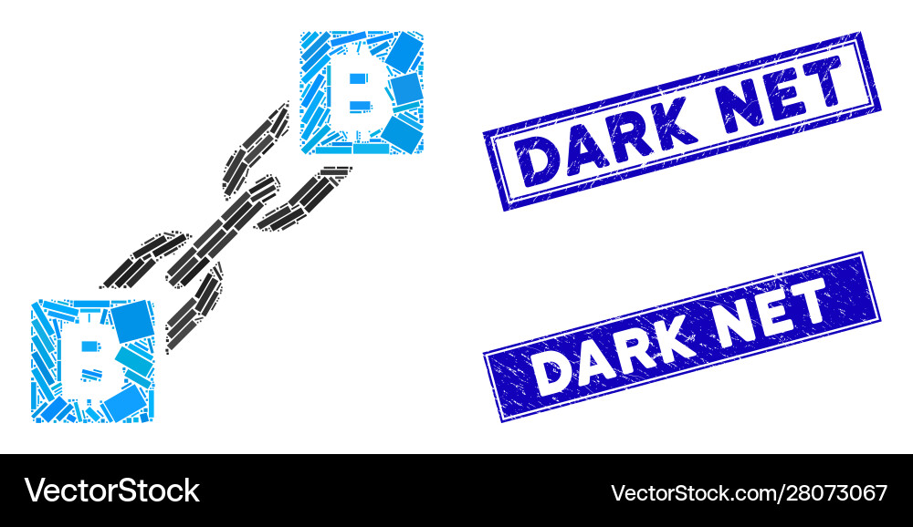 Bitcoin blockchain mosaic and distress rectangle Bitcoin blockchain mosaic and distress rectangle vector image