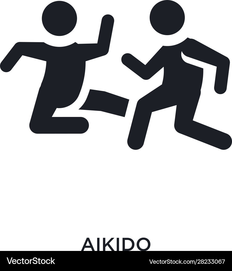 Black aikido isolated icon simple element from Vector Image
