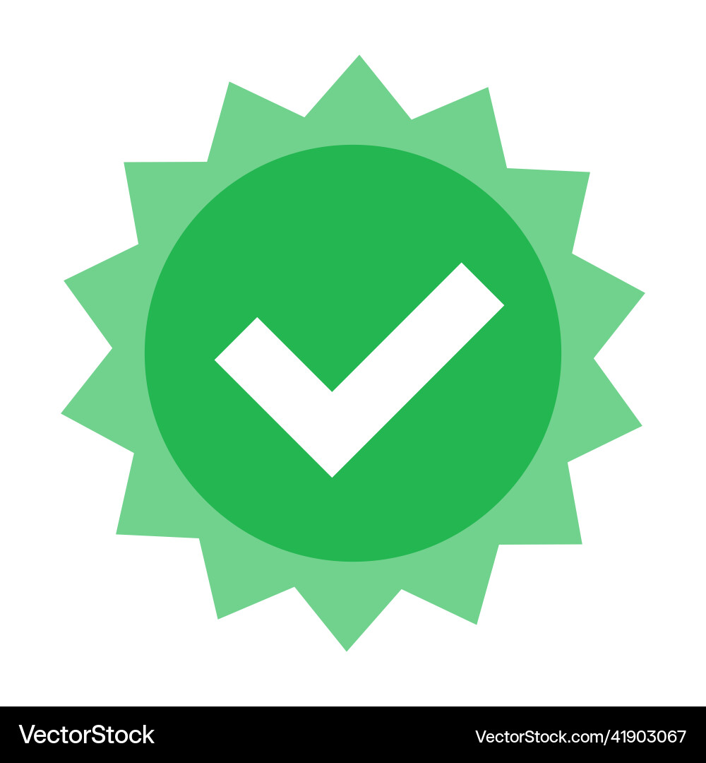 Checkmark badge icon or check mark label Checkmark badge icon or check mark label vector image
