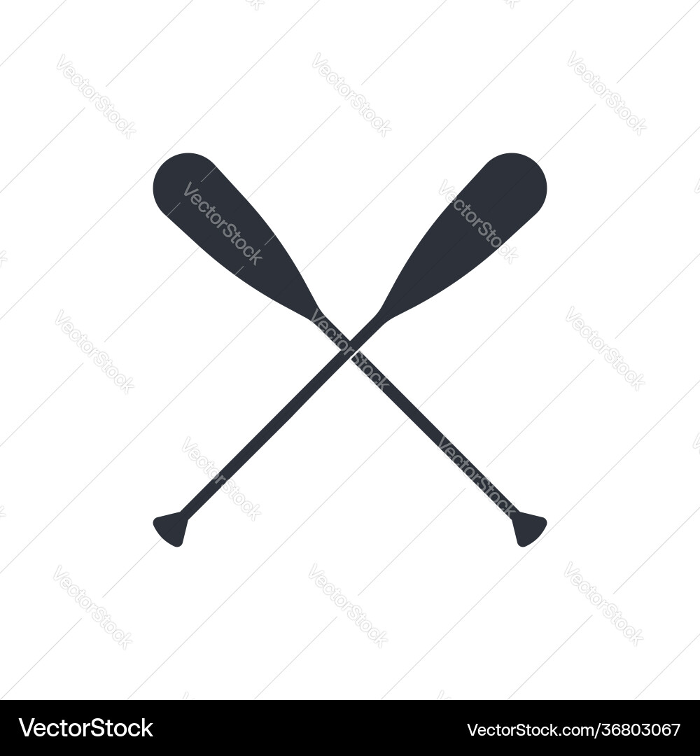 Crossed oar sign in flat style vector image