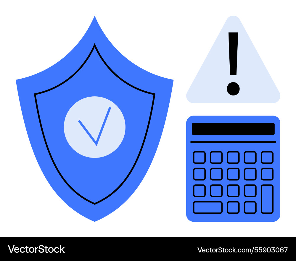 Data security with shield warning alert Data security with shield warning alert vector image