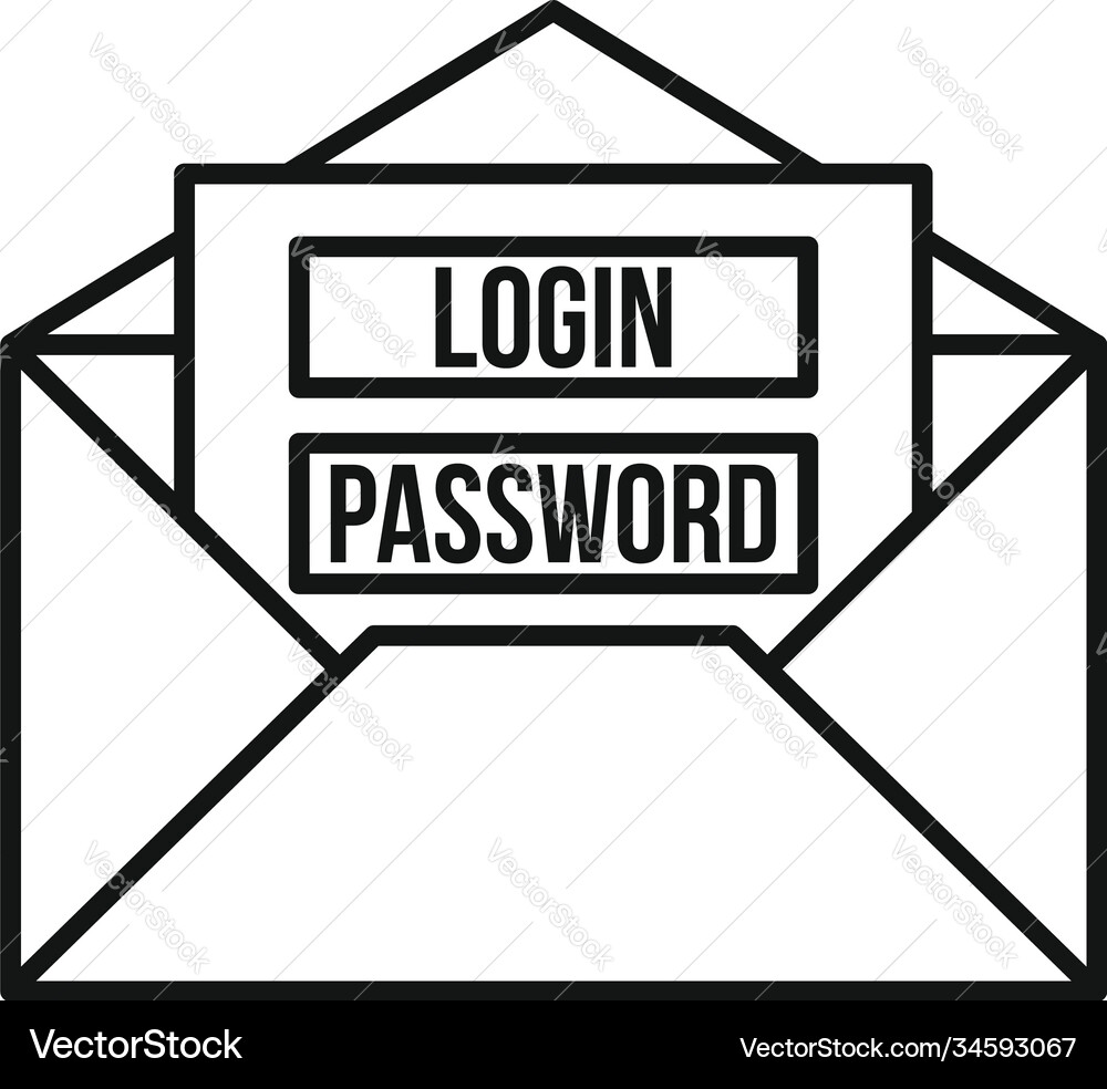 Email login password icon outline style Email login password icon outline style vector image
