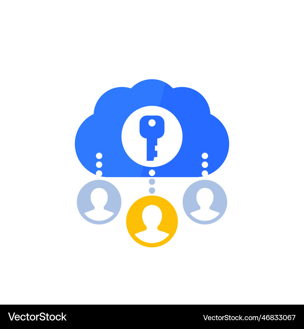 Encryption of personal data in cloud icon vector image